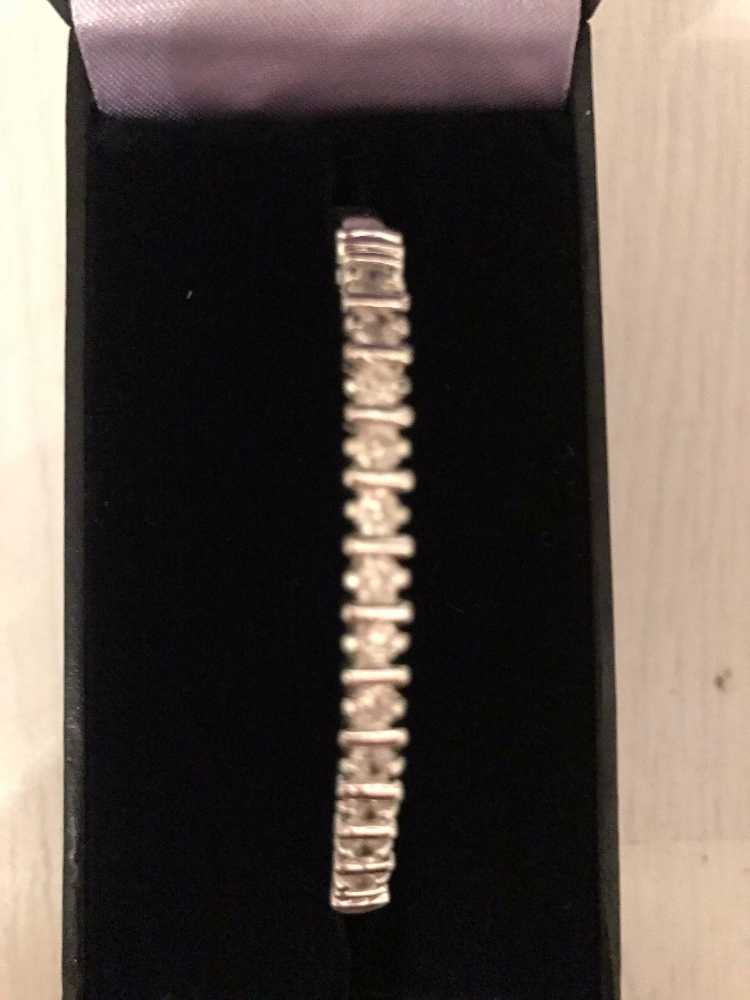 Silver crystal circle bangle in london