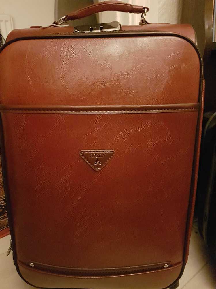 Beautiful leather luggage reddish brown in london