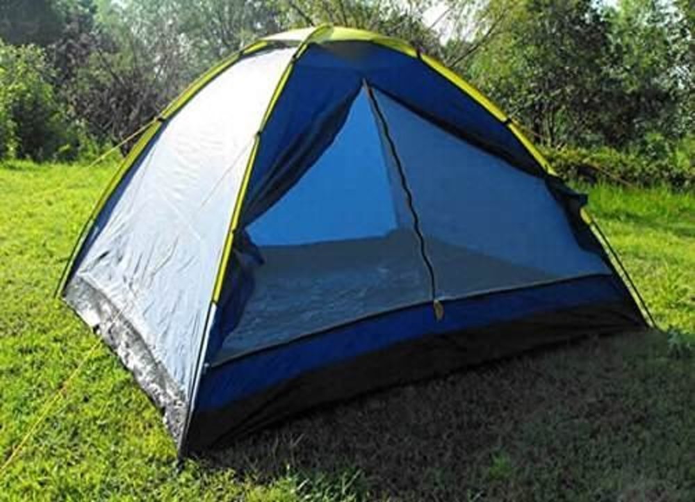 Four person camping tent (blue/yellow) in london