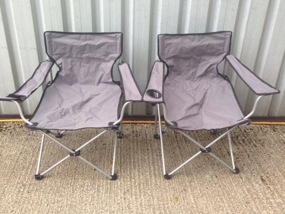 Grey camping chairs x2 in london