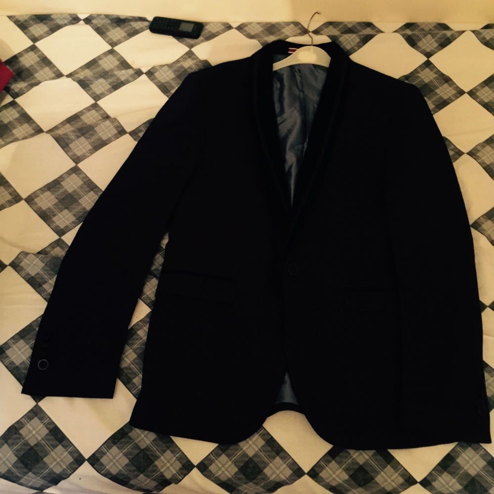 Two piece Men,s blue lining viscose blended suit by Focus in london